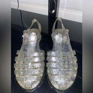 Jelly Sandles (Clear) (Glitter)